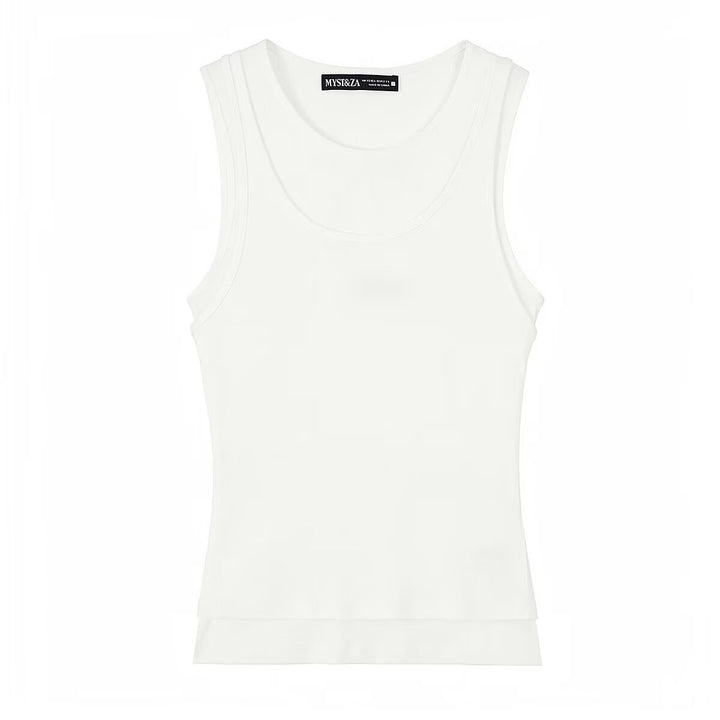 Damen ärmelloses Tanktop aus hochwertigem Stretch-Material mit figurbetontem Schnitt Drune