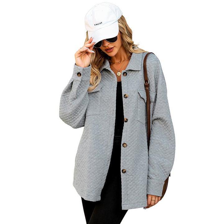 Damen lässige Jacke mit strukturiertem Design und praktischen Taschen Drune
