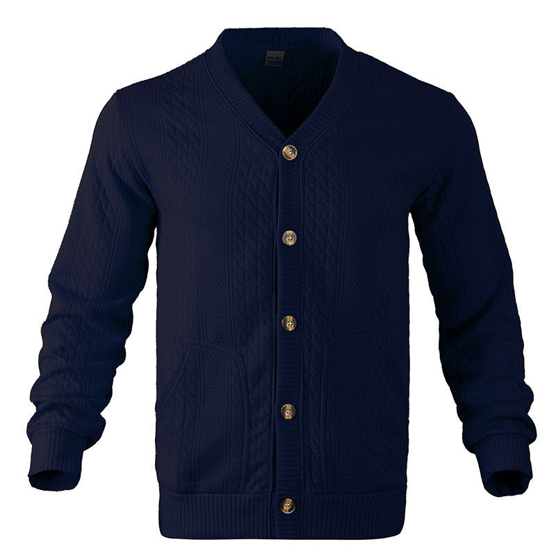 Herren Strickjacke mit hochwertigem Strukturmuster und modernen Knöpfen Drune