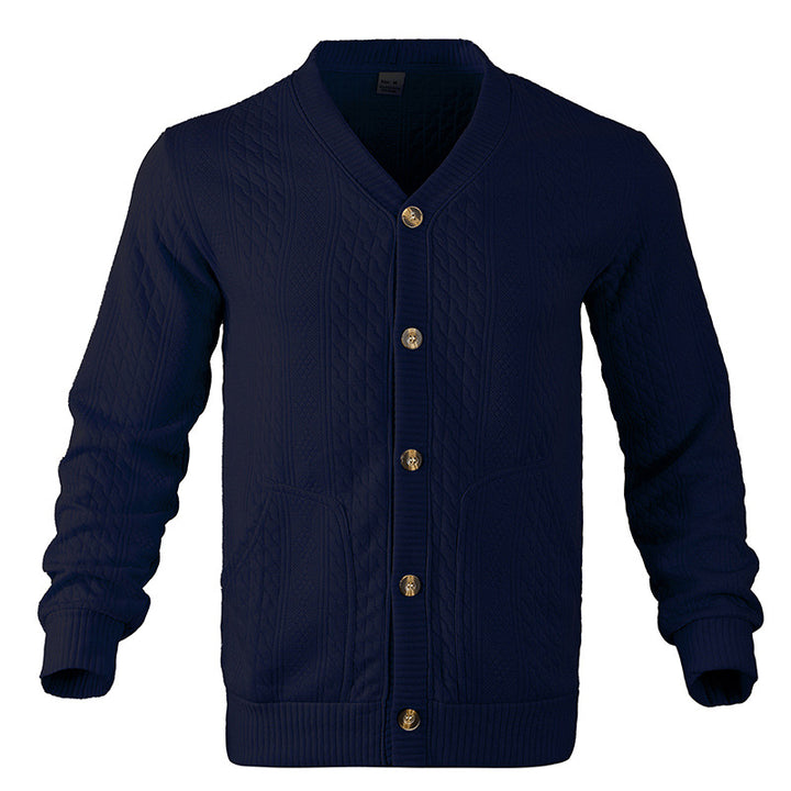 Herren Strickjacke mit hochwertigem Strukturmuster und modernen Knöpfen Drune