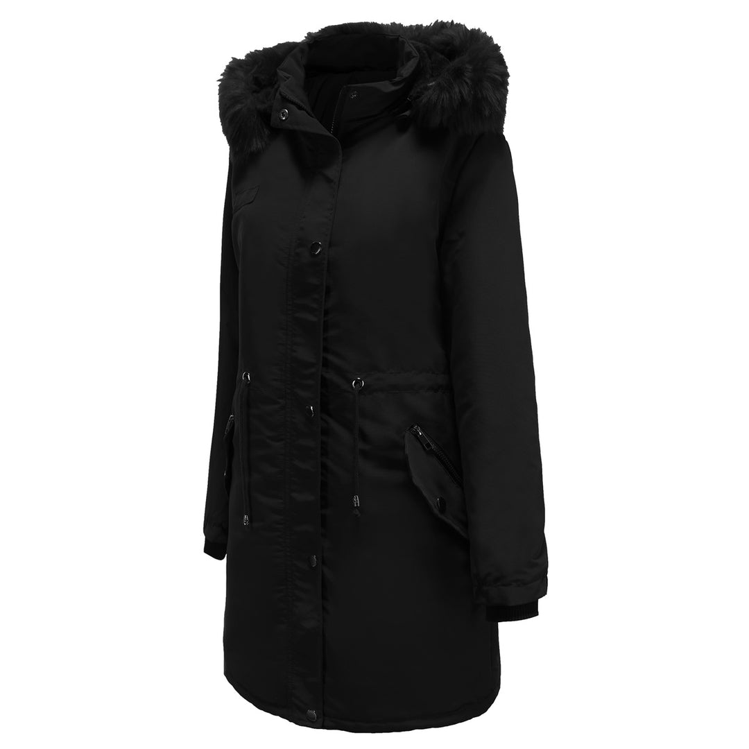 Damen Parkajacke mit abnehmbarem Kunstfellkragen und seitlichen Reißverschlusstaschen Drune