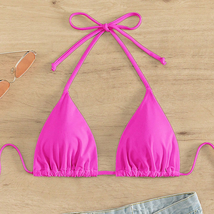Damen Triangel-Bikini-Oberteil mit verstellbaren Trägern und raffinierten Bindebändern Drune