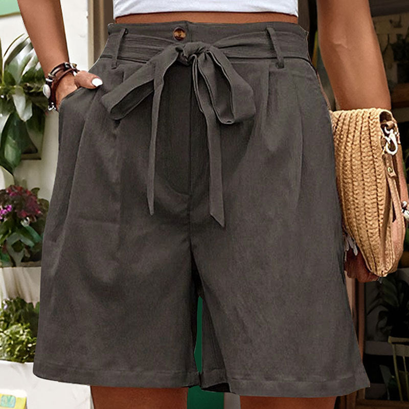 Damen Chino-Shorts mit dekorativem Bindegürtel Drune