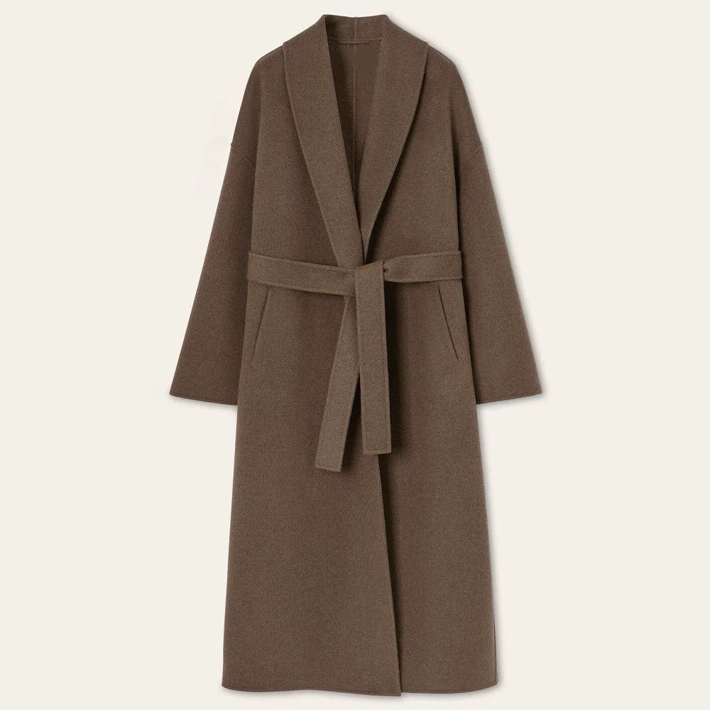 Damen eleganter Mantel mit weichem Kragen Drune