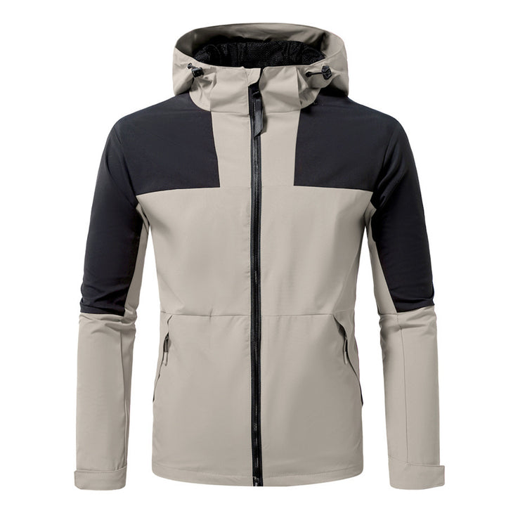 Herren funktionale Outdoor-Jacke mit verstellbarem Kapuzenbereich Drune