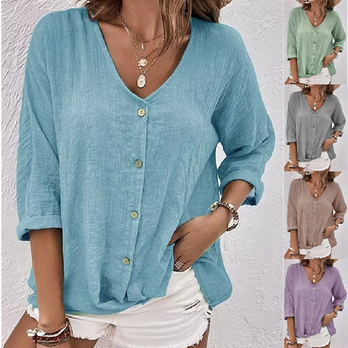 Damen Leichte und luftige Bluse aus Leinen Drune
