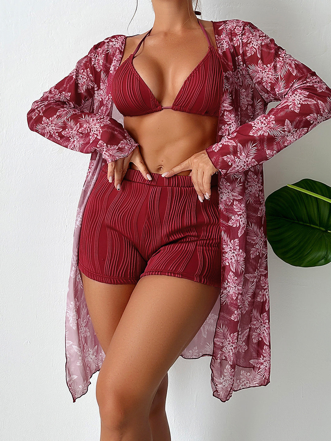Damen Strandkleid mit floralem Muster Drune