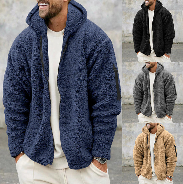 Herren Fleecejacke mit Kapuze Drune