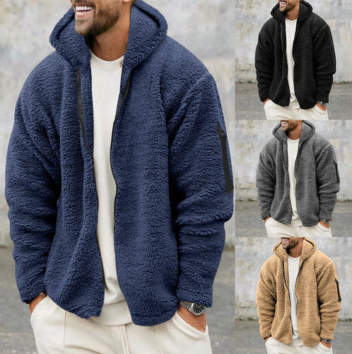 Herren Fleecejacke mit Kapuze Drune