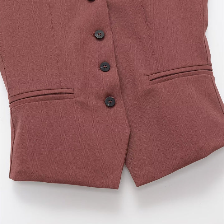 Damen ärmellose Blazerjacke mit eleganter Silhouette und feinen Details Drune