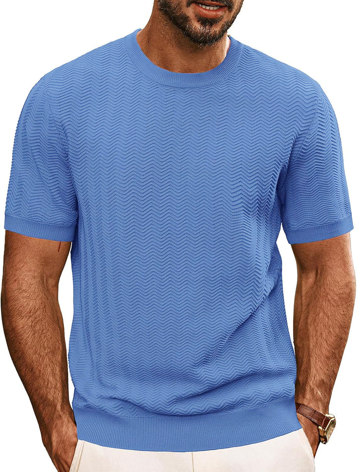 Herren strukturiertes Rundhals T-Shirt Drune