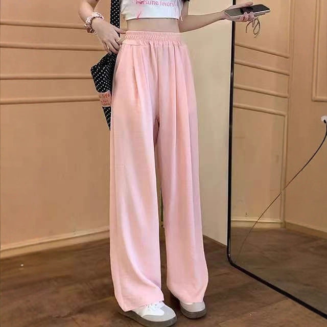 Damen Weite Leinenhose mit elastischem Bund und praktischen Taschen Drune
