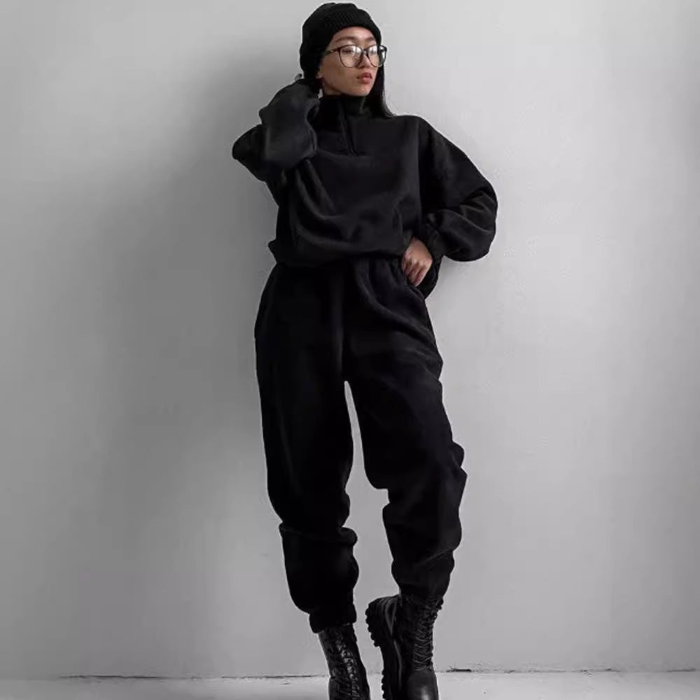 Damen gemütliches Oversized-Fleece-Set Drune