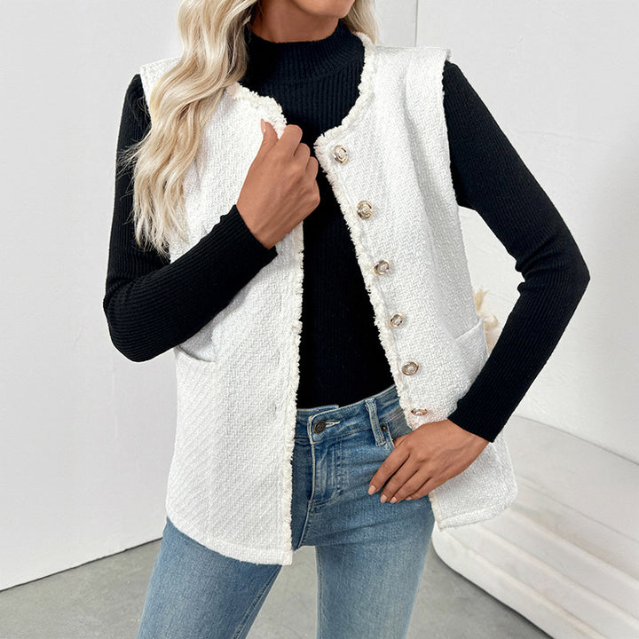 Damen Strickweste mit eleganter Knopfleiste und praktischen Taschen Drune