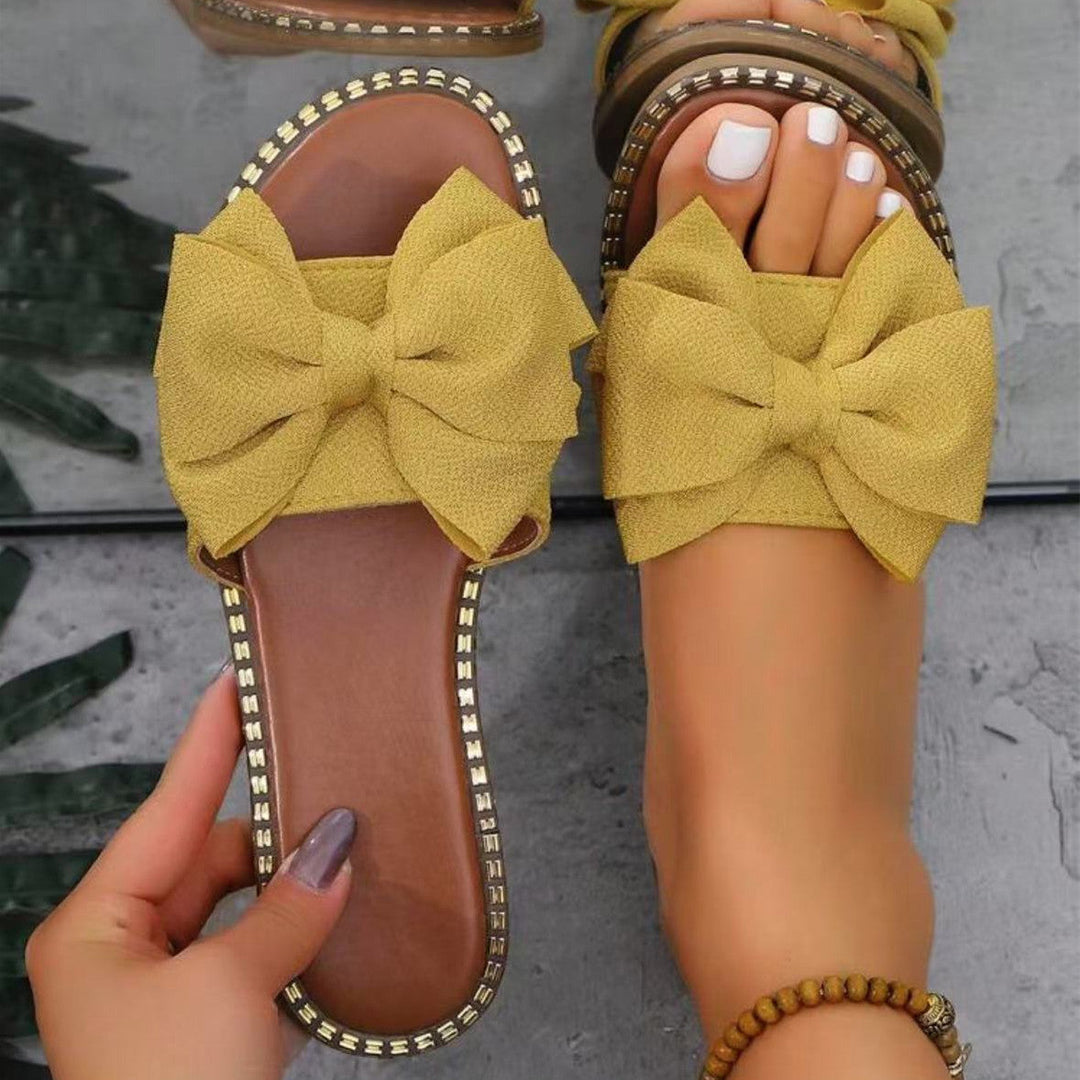 Damen Sommer-Slipper mit dekorativen Schleifenapplikationen und ergonomischer Fußbettung Drune