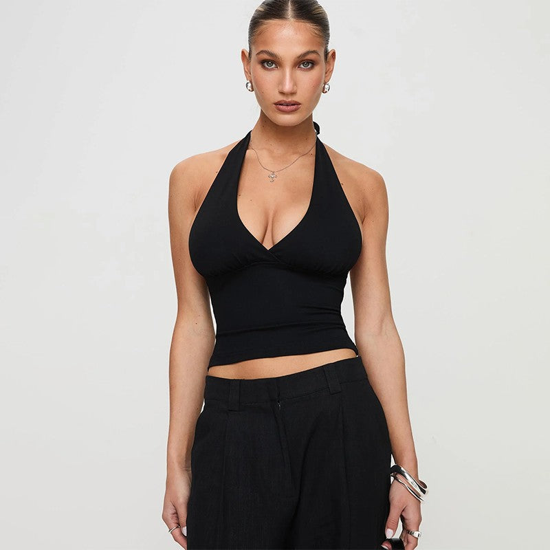 Damen Haltertop mit tiefem V-Ausschnitt Drune