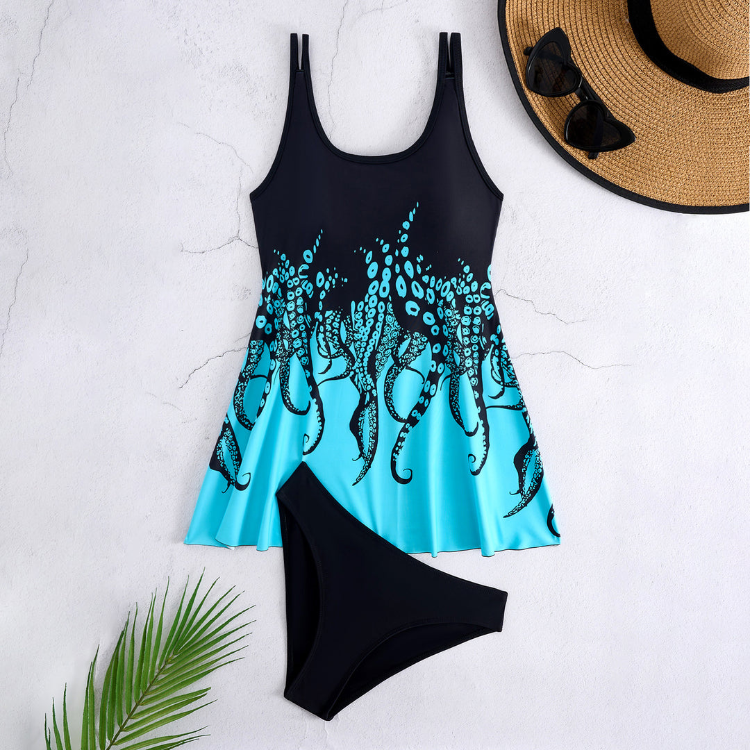 Damen Tankini-Set mit eleganter Flatteroptik und modernem Tiermotiv Drune