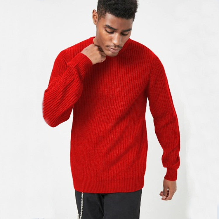 Herren Grobstrick Pullover mit strukturiertem Muster und Rundhalsausschnitt Drune