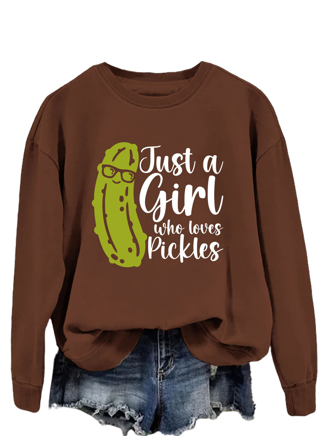 Damen Sweatshirt mit humorvollem Gurkenmotiv und lässigem Schnitt Drune