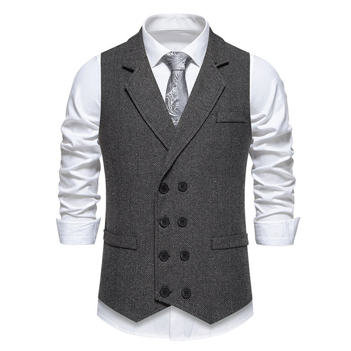 Herren elegante Weste im klassischen Fischgrätmuster Drune 1758204622
