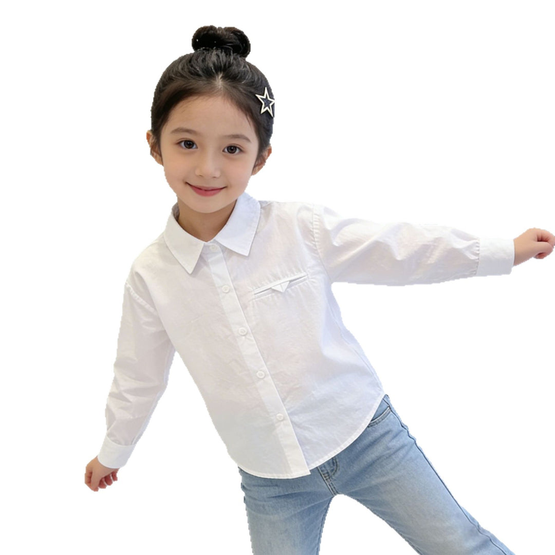 Mädchen elegante Bluse mit klassischem Kragen Drune