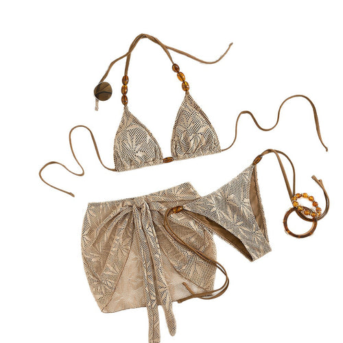 Damen Bikiniset mit raffiniertem Häkelmuster Drune