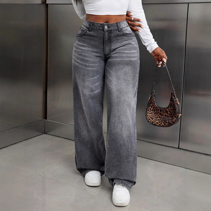 Damen modische weit geschnittene Jeans aus hochwertigem Denim Drune