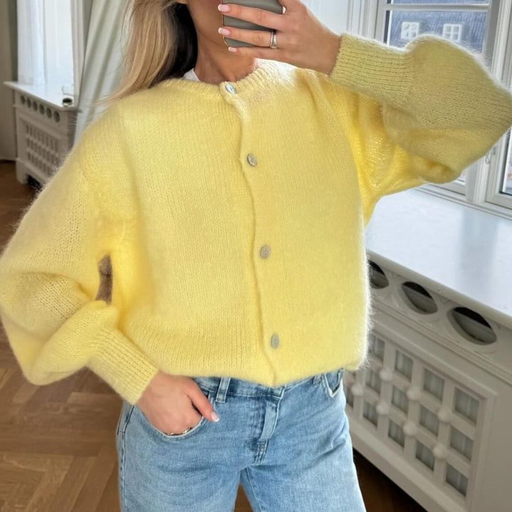 Damen Kuscheliger Strickcardigan mit Knopfdetails Drune