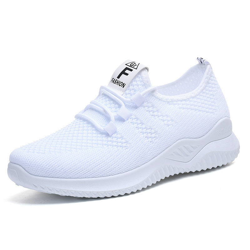 Damen nan ultraleichter 3D-Strick Slip-On Sneaker mit elastischer Schnürung, Zuglasche und dämpfender EVA-Mittelsohle Drune