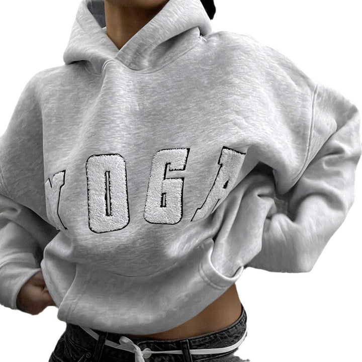 Damen Sportlicher Hoodie mit kreativem YOGA-Print Drune