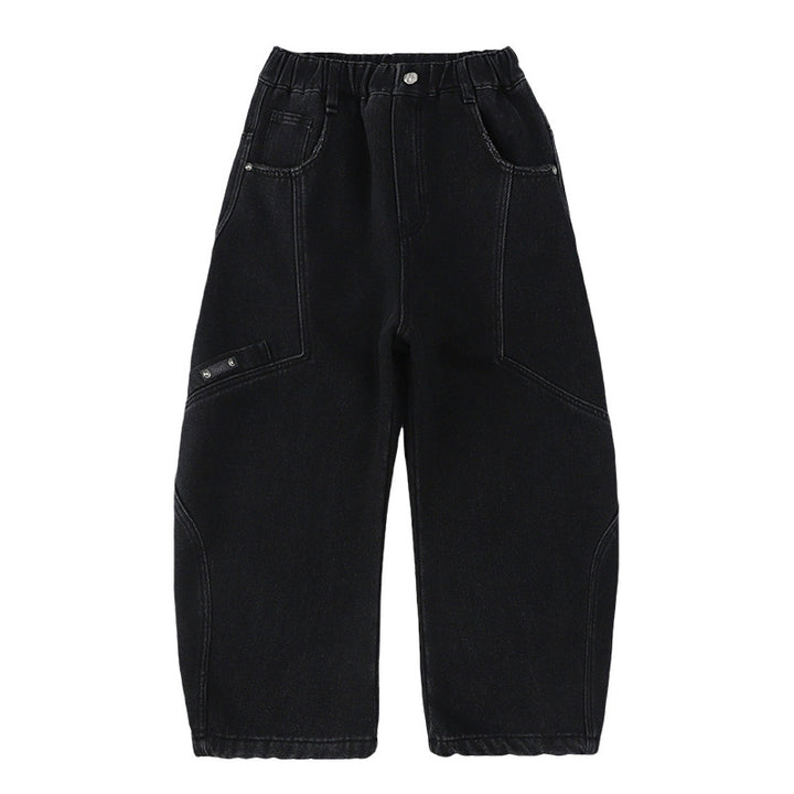 Damen weite Utility-Jeans mit trendigen Taschen Drune