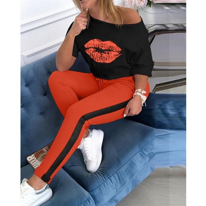 Damen Sportleggings im modernen Color-Block-Design mit elastischem Bund und hoher Taille Drune
