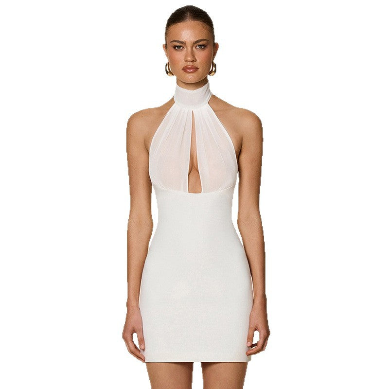 Damen Schickes Minikleid mit hochgeschlossenem Kragen und eleganten Cut-Outs Drune