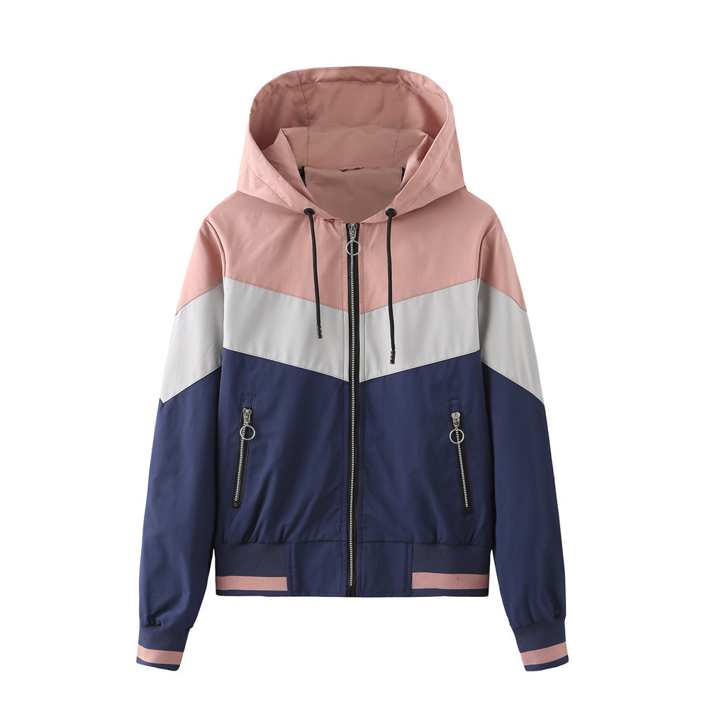 Damen vielseitige Sportjacke mit stylishem Farbblockdesign Drune
