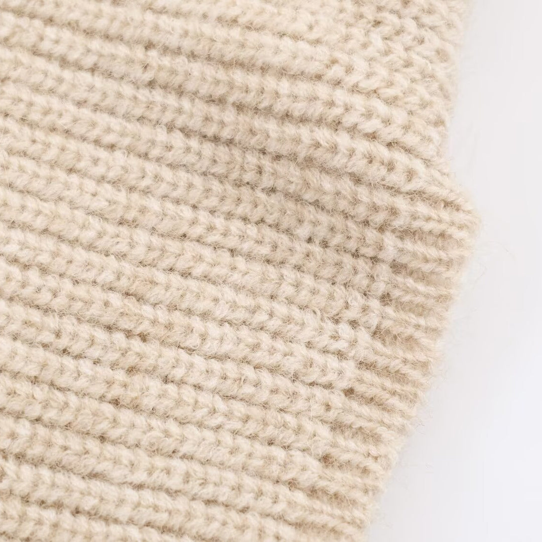 Damen Modischer Poncho mit feinem Strick und fellähnlichem Detail Drune