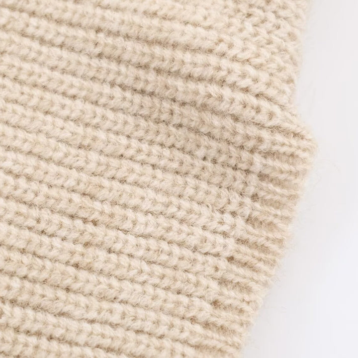 Damen Modischer Poncho mit feinem Strick und fellähnlichem Detail Drune