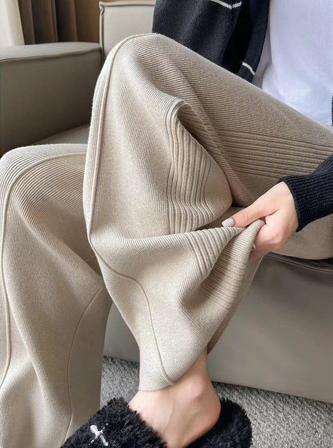 Damen weite Strickhose mit strukturiertem Design Drune