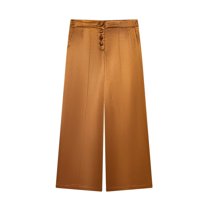 Damen elegante Culotte-Hose mit Knopfdetails und hohem Bund Drune