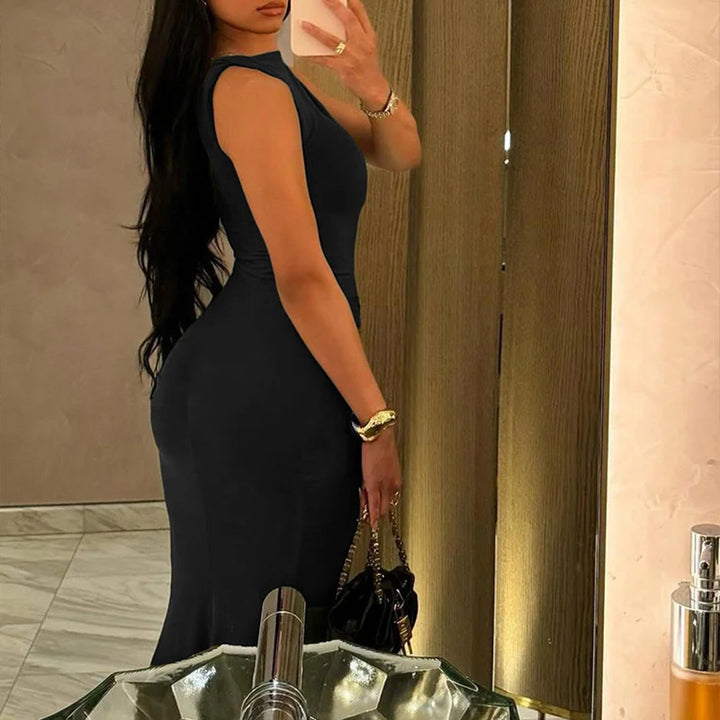 Damen Maxikleid mit körperbetontem Schnitt und eleganter Drapierung Drune