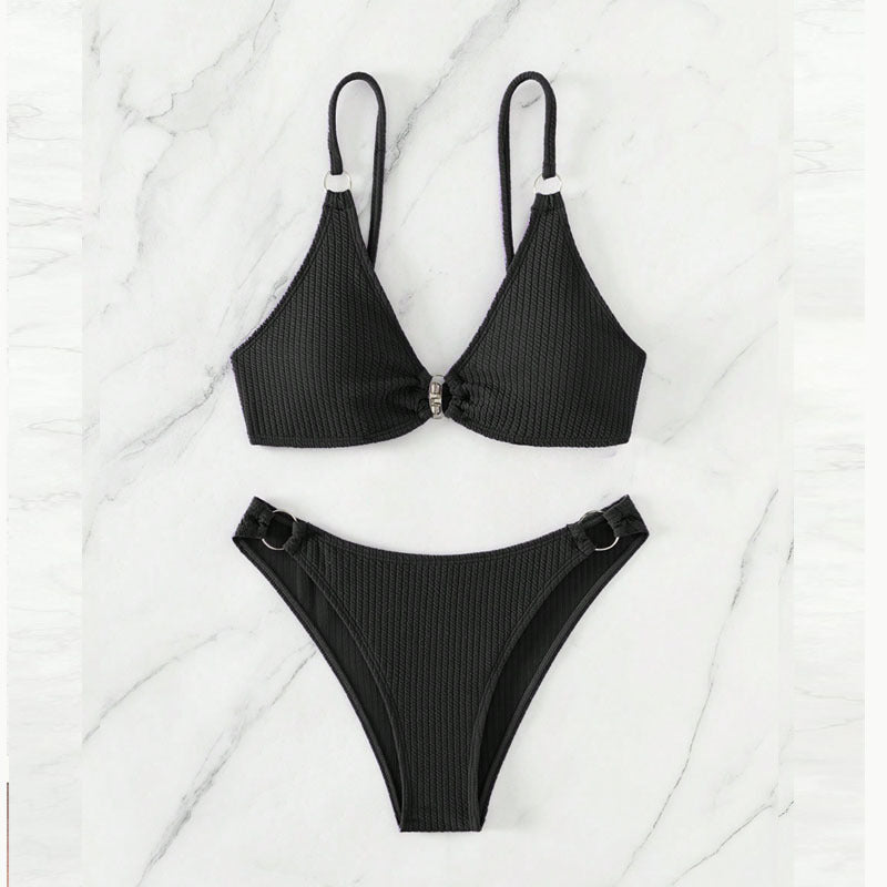 Damen Triangel-Bikini mit Ringverzierungen Drune