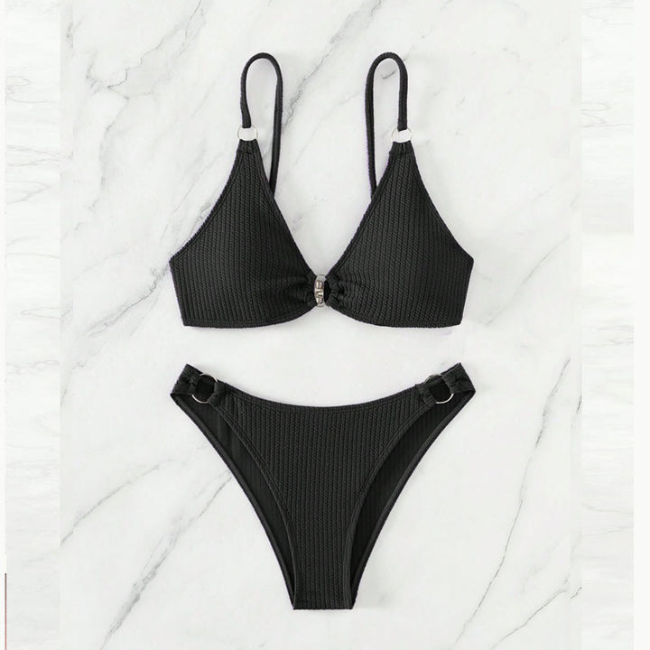 Damen Triangel-Bikini mit Ringverzierungen Drune
