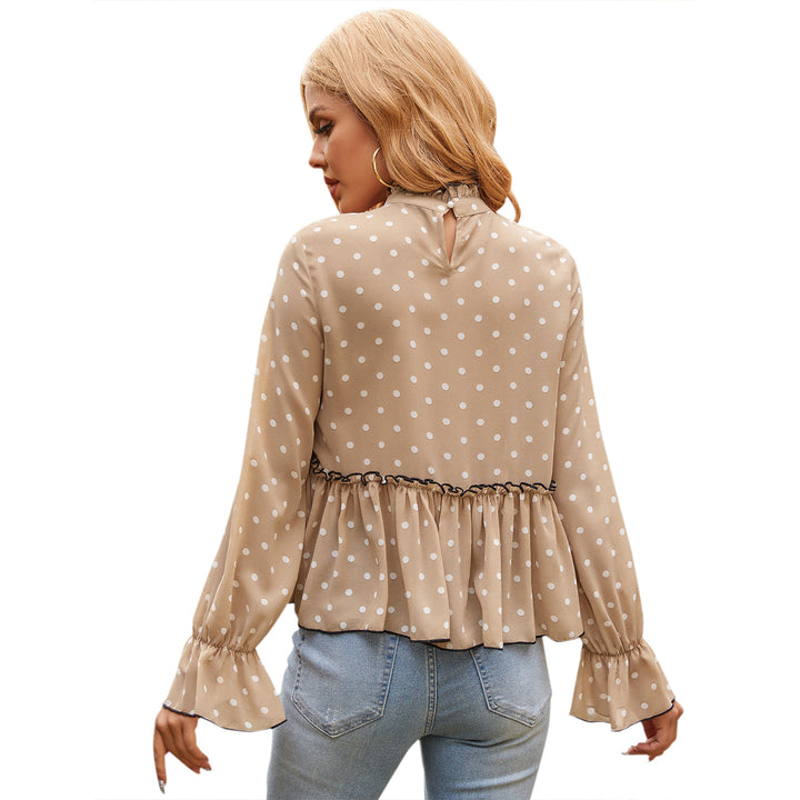 Damen Bluse mit Rüschen und Punkten Drune