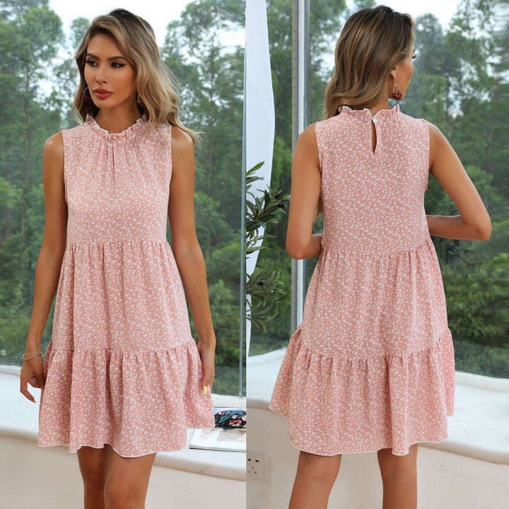 Damen Sommerliches Kleid mit Rüschendetails und voluminösem Rock Drune