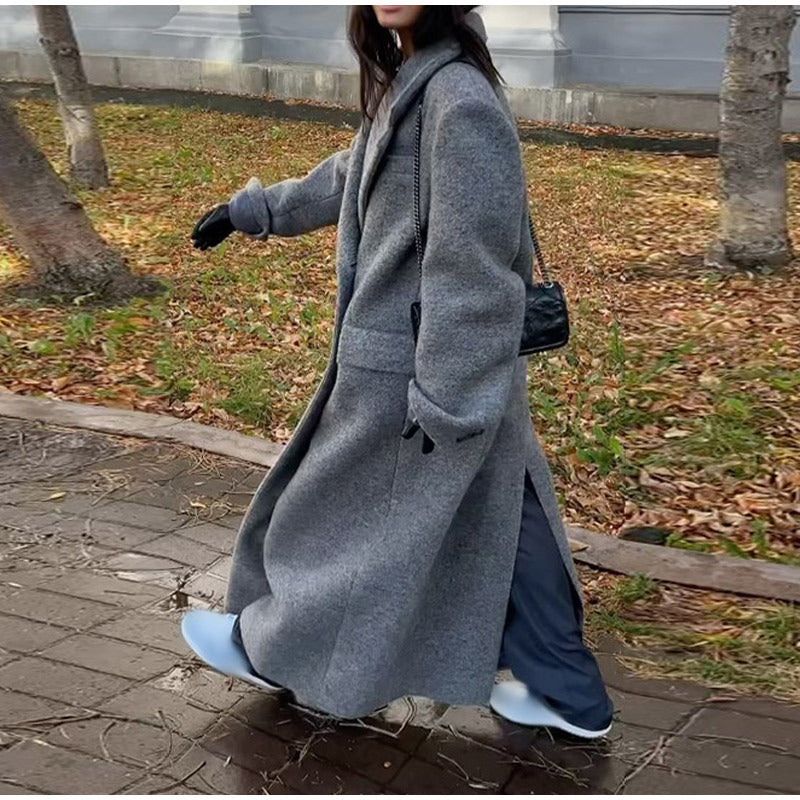Damen oversized Wollmantel Drune