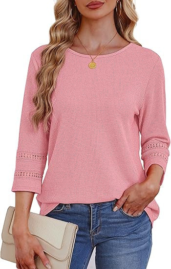 Damen lässiges Longsleeve-Oberteil mit Spitzen-Details Drune