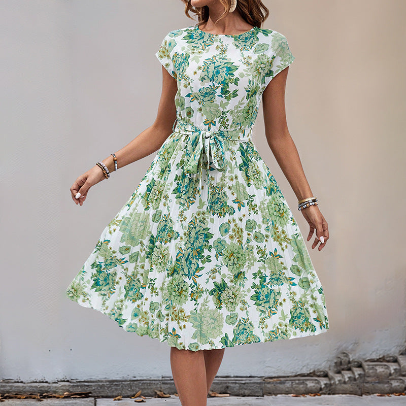 Damen Midikleid mit asymmetrischem Schnitt und modischem Bindegürtel Drune