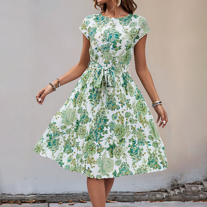 Damen Midikleid mit asymmetrischem Schnitt und modischem Bindegürtel Drune