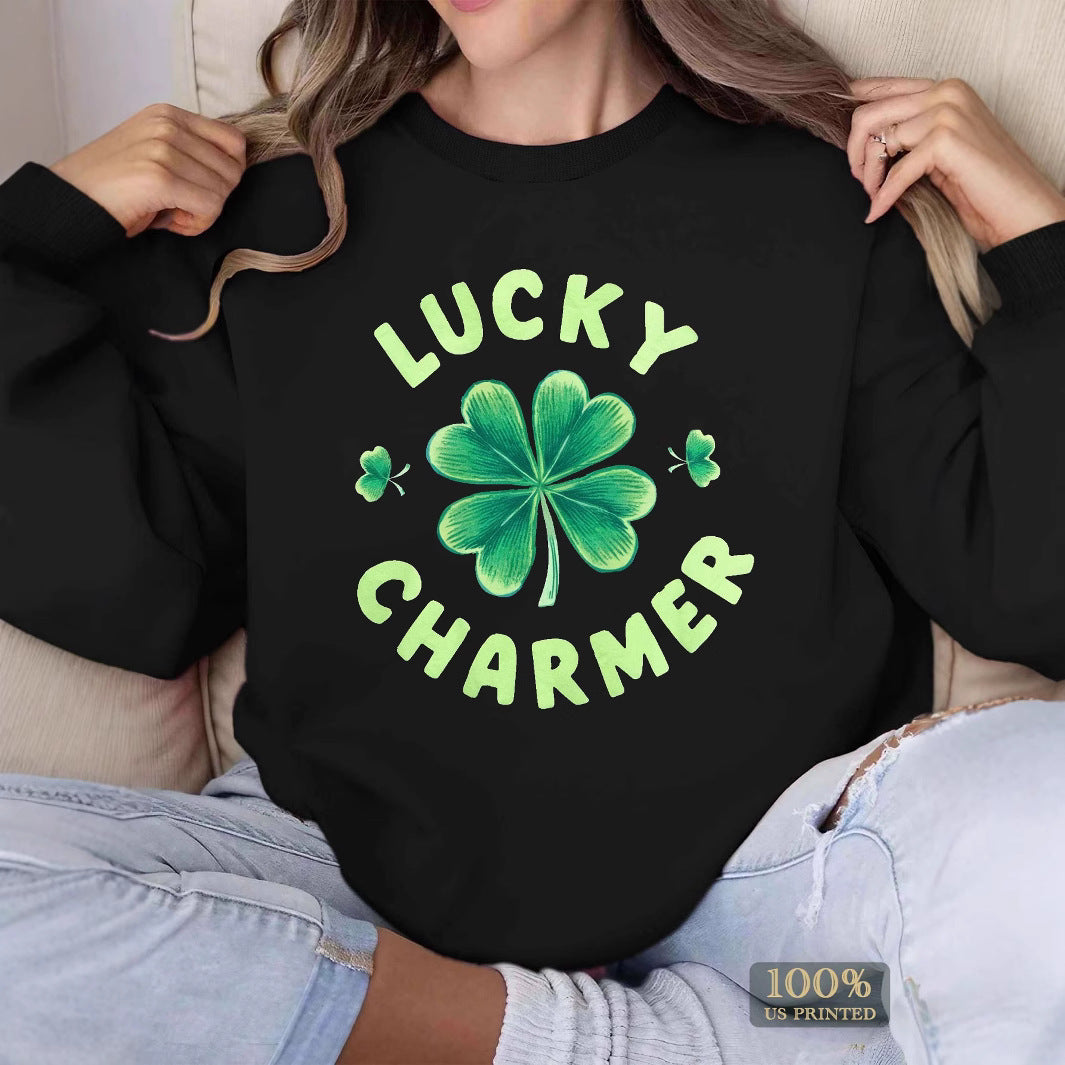 Damen Sweatshirt mit trendigem Klee-Design und inspirierendem Schriftzug Drune