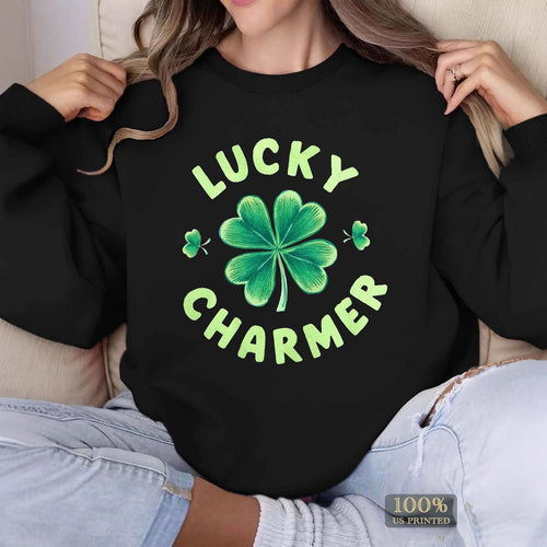 Damen Sweatshirt mit trendigem Klee-Design und inspirierendem Schriftzug Drune