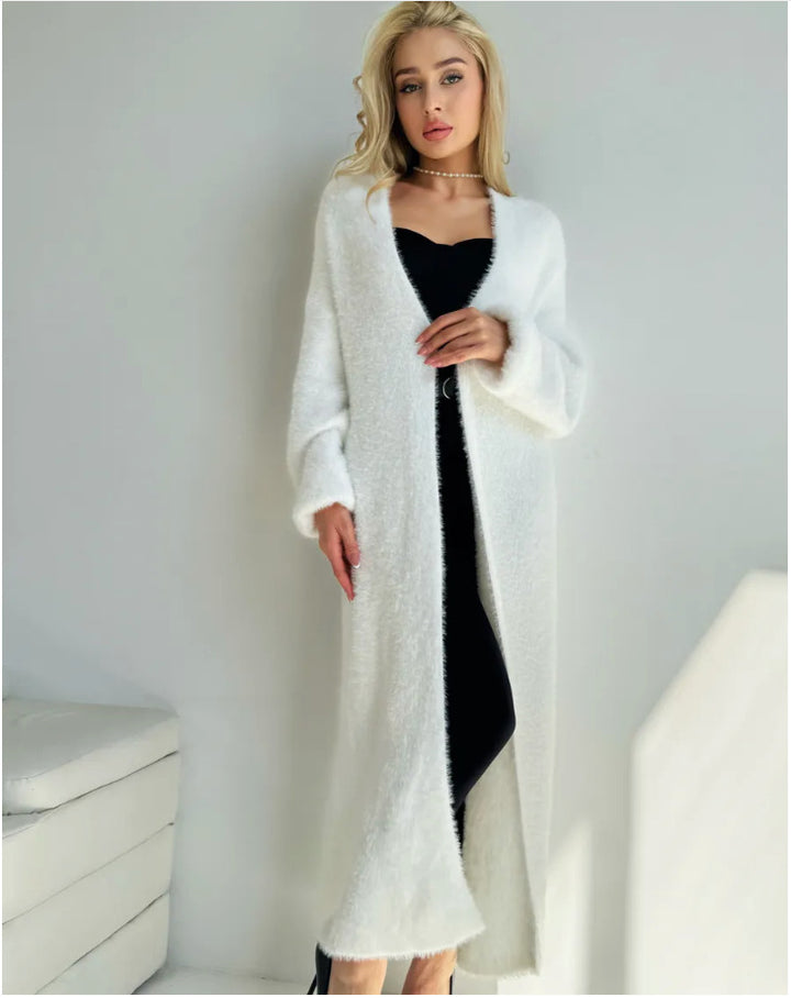 Damen Langer Strickcardigan aus kuscheligem Material mit elegantem Schnitt Drune